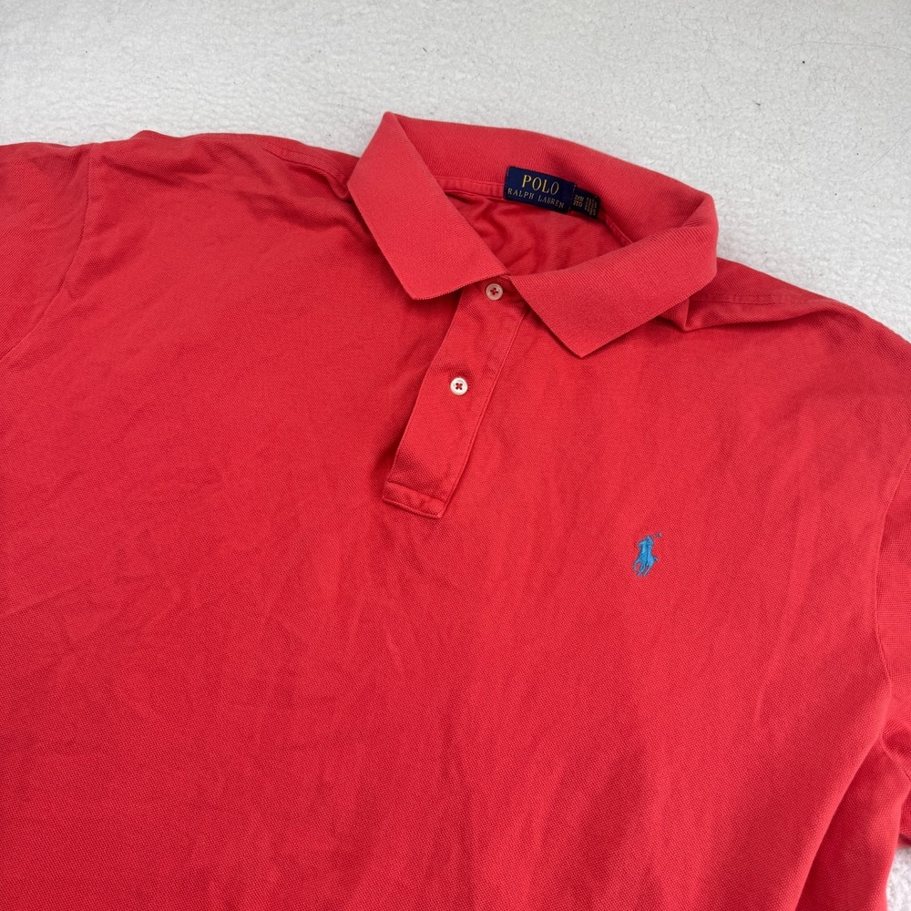 Polo Ralph Lauren Polo Mens 3XB Big Salmon Pink Short Sleeve Shirt Pony Cotton